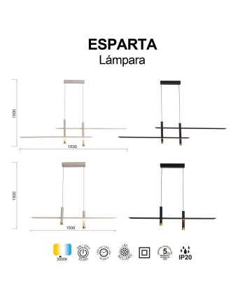 ESPARTA * LÁMPARA LED 50W - 3000K - BLANCO